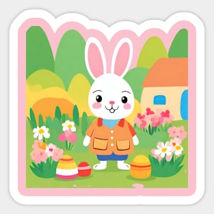 Pippity-Pop Bunny: Filling the Garden with Eggs Sticker